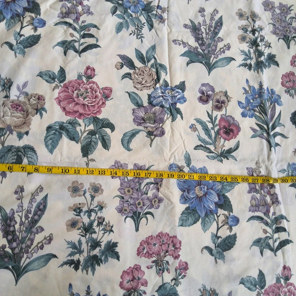Vintage Dan River Floral Percale Sheet Set Full Size Botanical Cottagecore USA